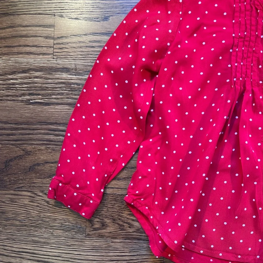 Old Navy Girls Red Festive Long Sleeve Polka Dot Top 3T